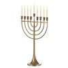 Vintiquewise Modern Solid Metal Judaica Hanukkah Menorah 9 Branched Candelabra, Gold Medium QI004119.GD.M